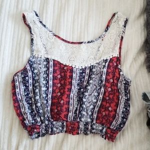 Lacy boho crop top
